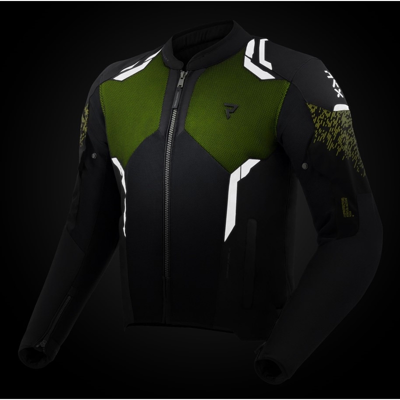 Chaqueta de moto Rebelhorn Jax negra y amarilla fluorescente