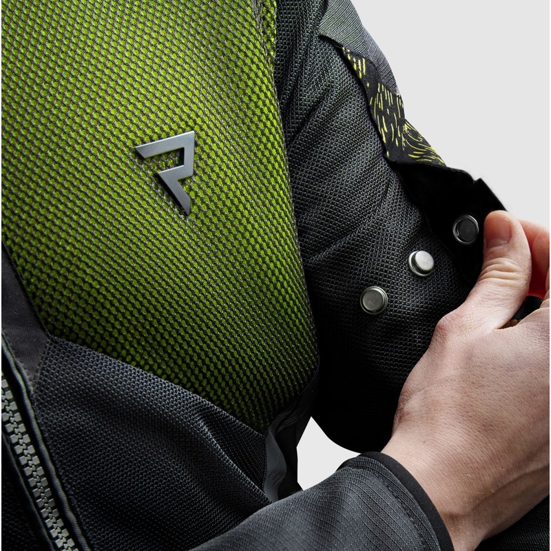 Chaqueta de moto Rebelhorn Jax negra y amarilla fluorescente