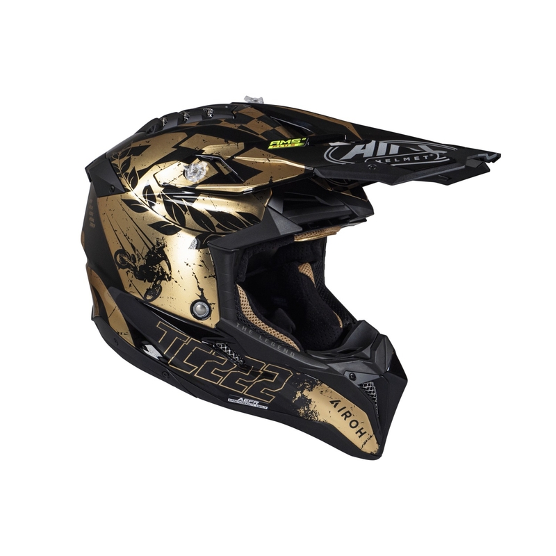 Casco de motocross Airoh Aviator 3.0 "TC 222 THE LEGEND" negro-oro