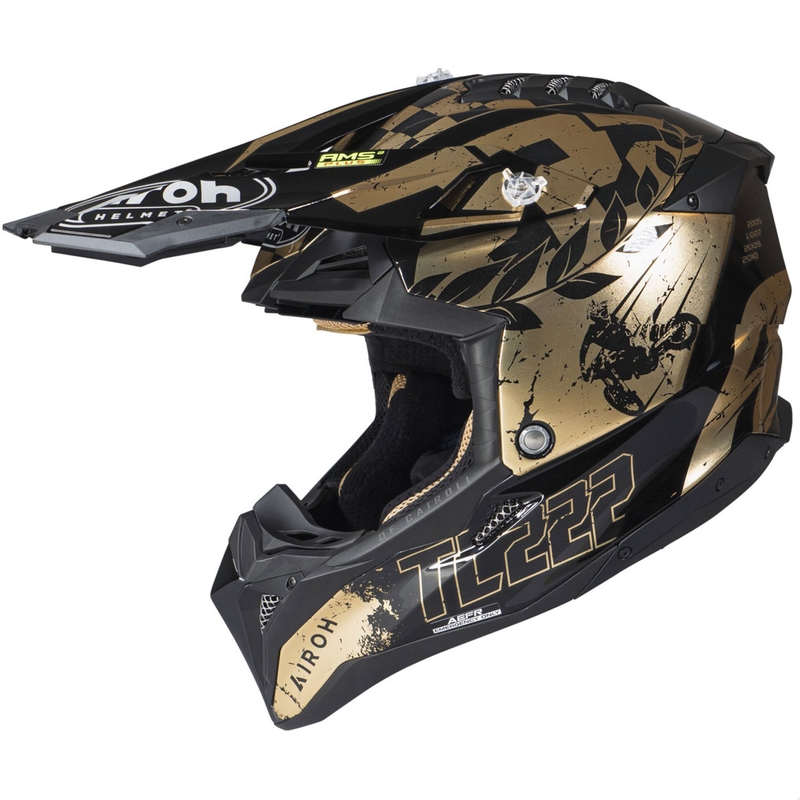 Casco de motocross Airoh Aviator 3.0 "TC 222 THE LEGEND" negro-oro