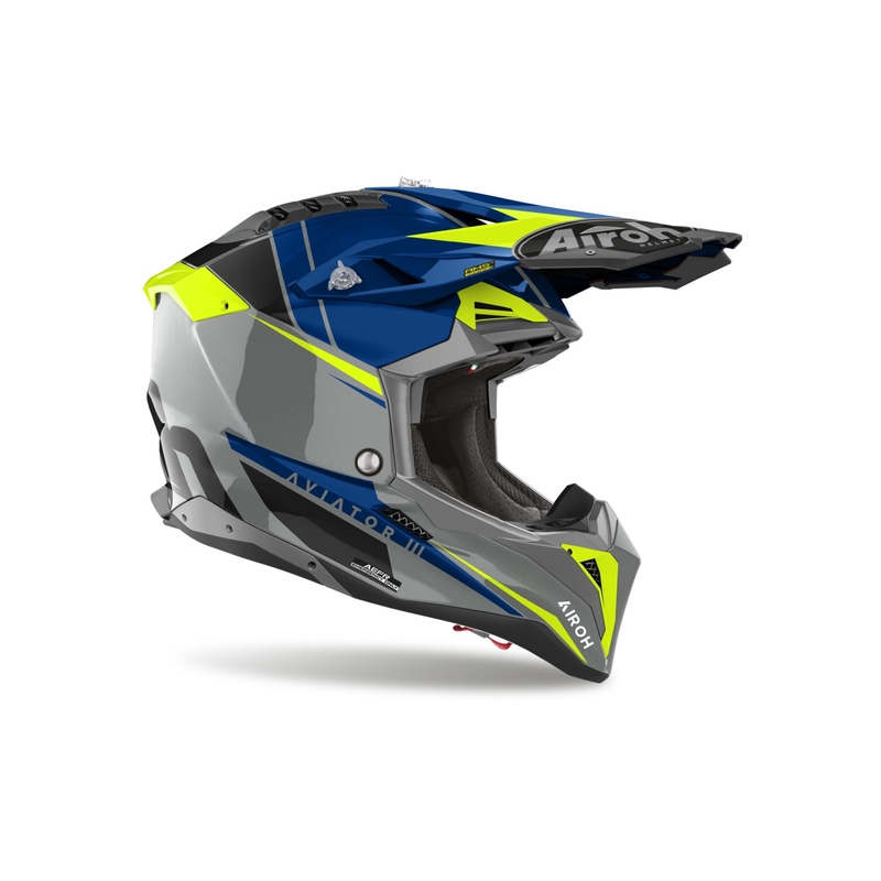 Casco de motocross Airoh Aviator 3.0 Push azul