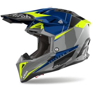 Casco de motocross Airoh Aviator 3.0 Push azul
