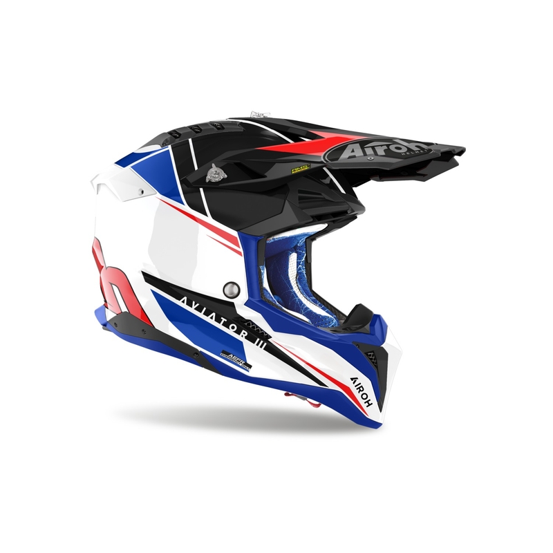 Casco de motocross Airoh Aviator 3.0 Push azul-rojo