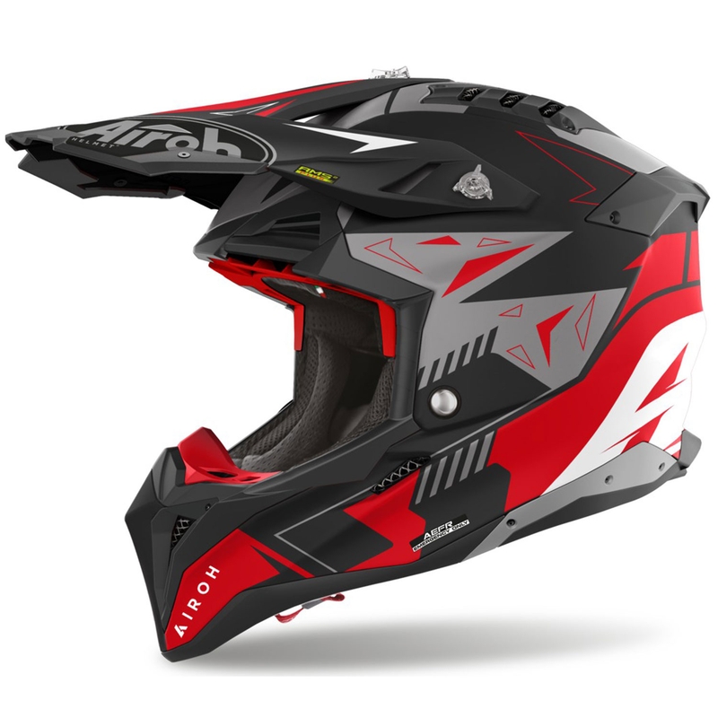Casco de motocross Airoh Aviator 3 Spin rojo mate