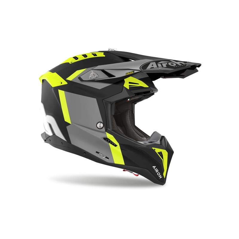 Casco de motocross Airoh Aviator 3 Glory amarillo mate