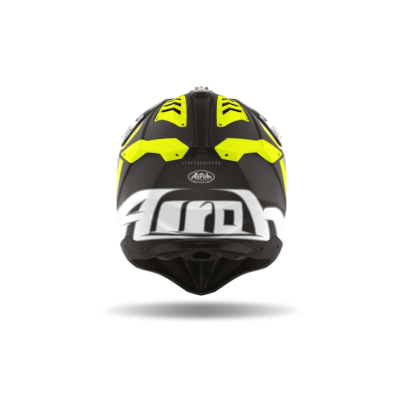 Casco de motocross Airoh Aviator 3 Glory amarillo mate