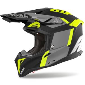 Casco de motocross Airoh Aviator 3 Glory amarillo mate