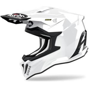 Casco motocross Airoh Strycker Color blanco brillante liquidación