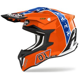 Venta de casco de motocross Airoh Strycker Hazzard naranja liquidación