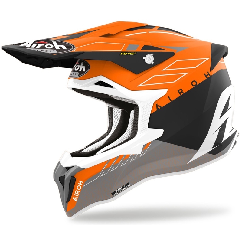 Casco de motocross Airoh Strycker Skin naranja mate liquidación