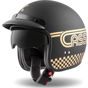 Casco de moto abierto Cassida Oxygen Rondo negro y dorado