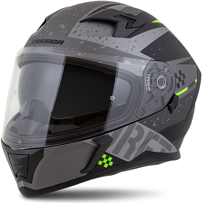 Casco integral de moto Cassida Integral 3.0 DRFT gris-negro-verde mate