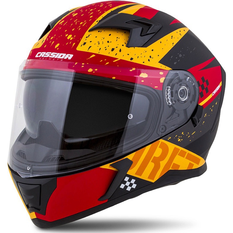Casco integral de moto Cassida Integral 3.0 DRFT naranja-rojo fluo