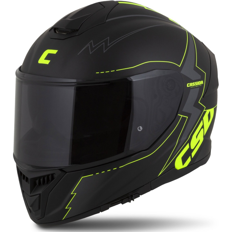 Casco de moto Cassida Integral GT 2.1 Flash negro-amarillo fluorescente-gris