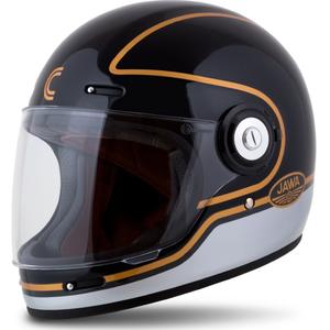 Casco integral de moto Cassida Fibre Jawa Sport negro-plata-oro