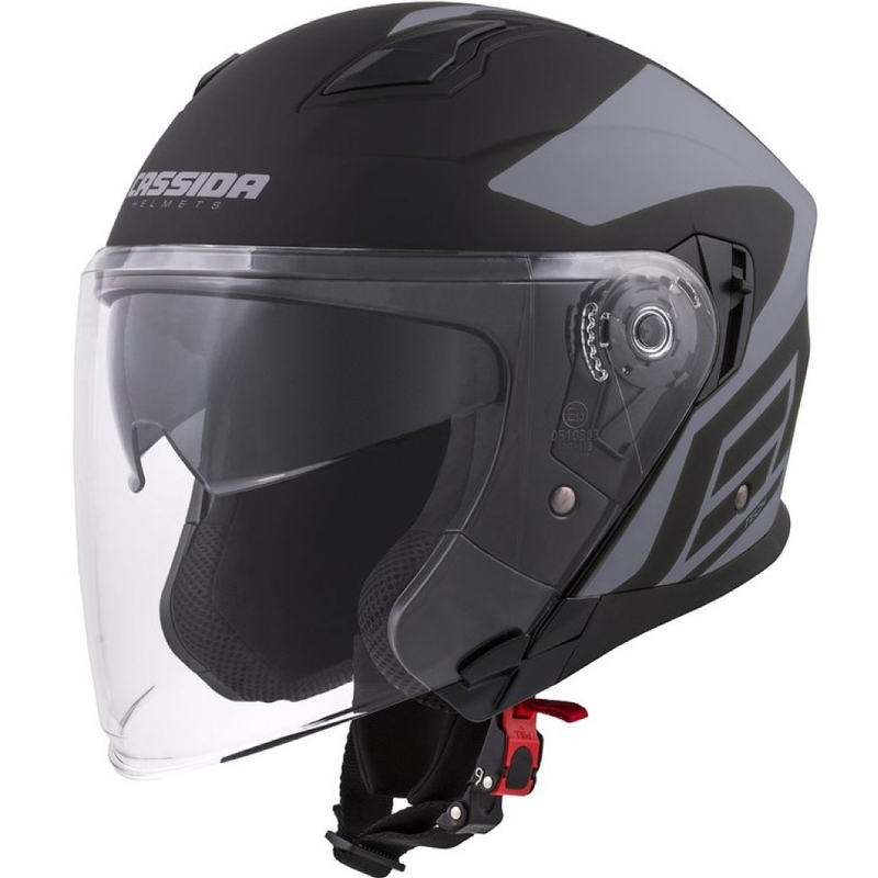 Casco de moto Cassida Jet Tech Corso Open Negro y Gris