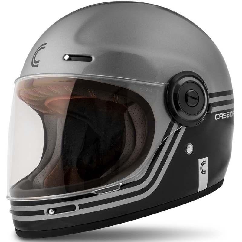 Casco de moto integral Cassida Fibre Super Hooligan negro-gris