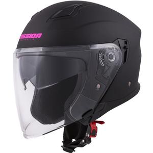 Casco de moto Cassida Jet Tech Open Negro y Rosa