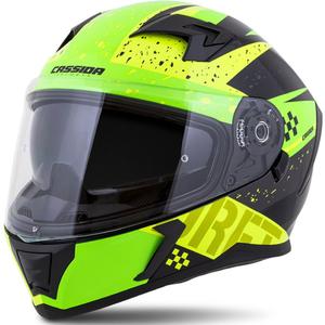 Casco integral de moto Cassida Integral 3.0 DRFT verde y amarillo perla