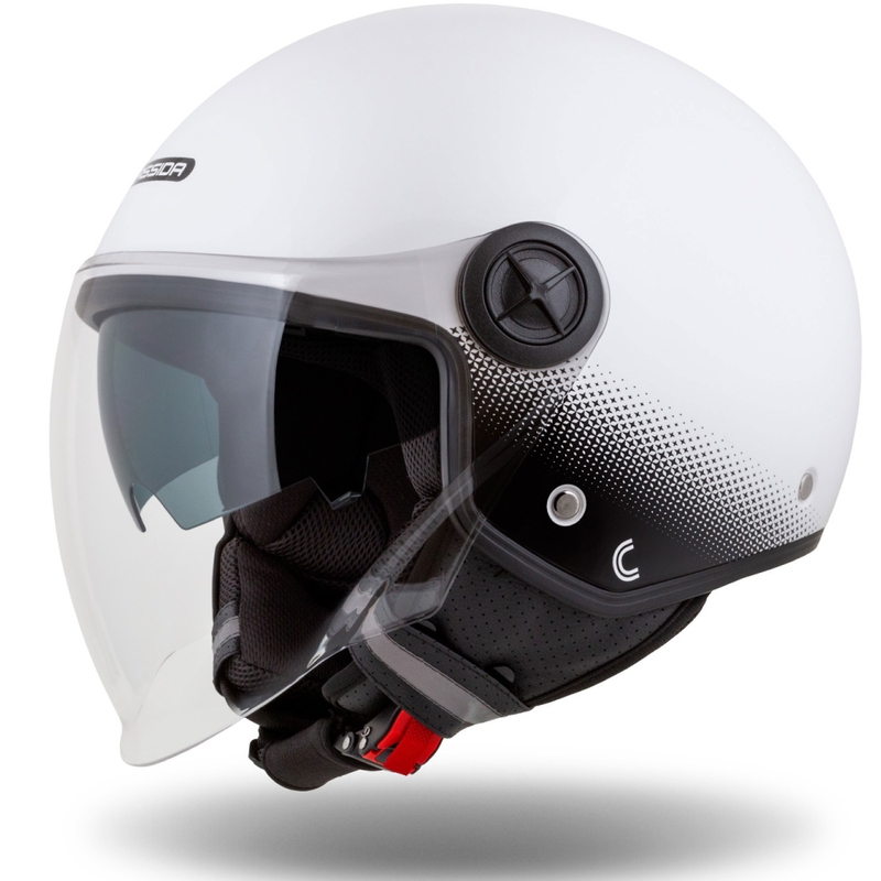 Casco de moto abierto Cassida Handy Plus blanco-negro