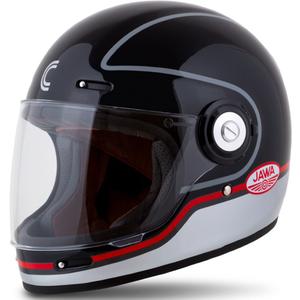 Casco integral de moto Cassida Fibre Jawa Sport negro-plata-rojo