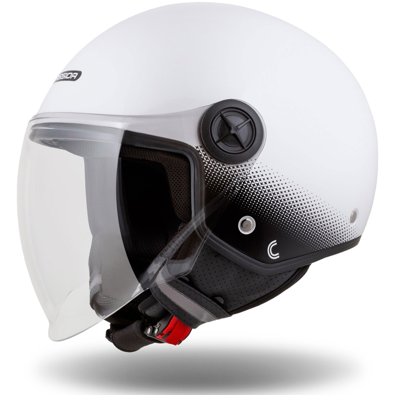 Casco de moto Cassida Handy abierto blanco-negro