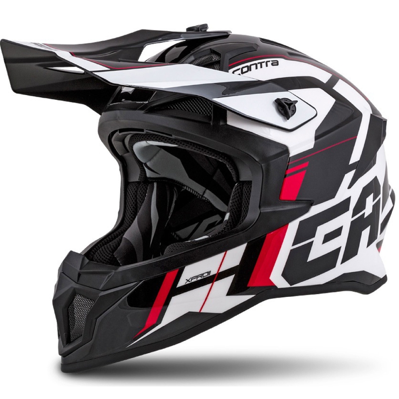 Casco de motocross Cassida Cross Pro II Contra blanco-rojo-negro