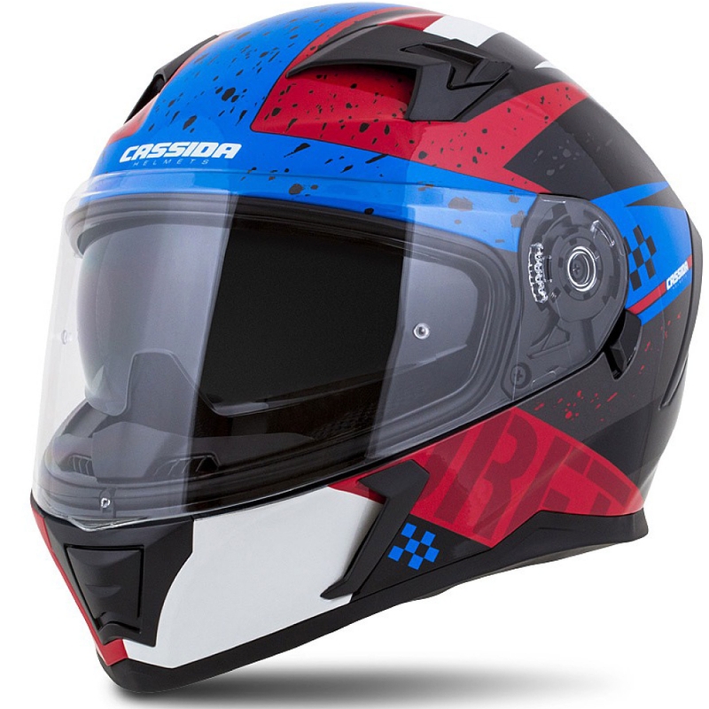 Casco integral de moto Cassida Integral 3.0 DRFT rojo-azul perla