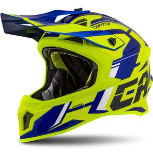 Casco motocross Cassida Cross Pro II Contra fluo amarillo-azul-blanco