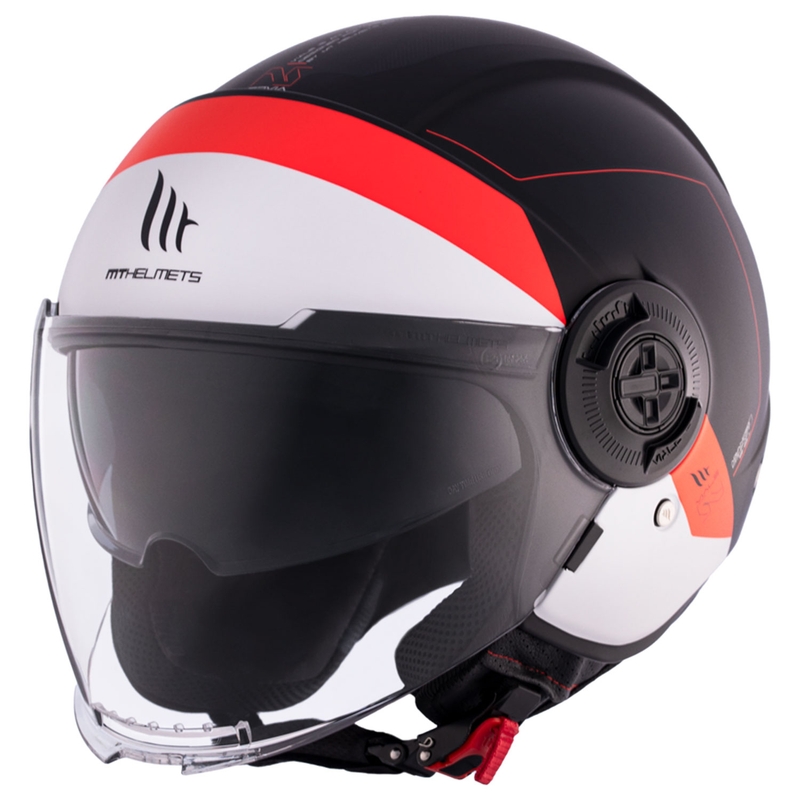 Casco de moto abierto MT Viale SV S 68 Unidades A5 blanco-rojo-negro