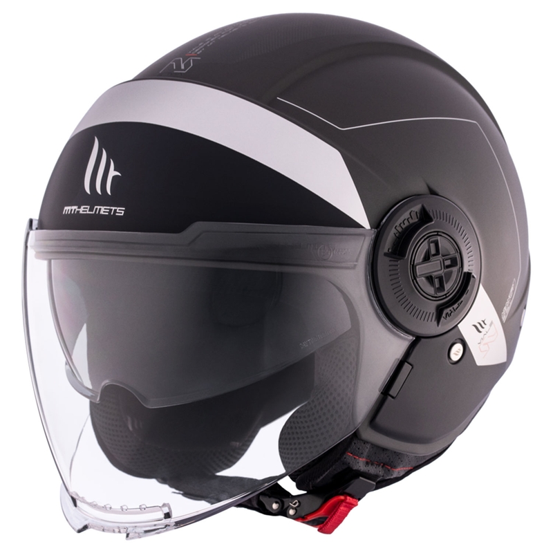 Casco de moto abierto MT Viale SV S 68 Unit D2 negro-gris liquidación