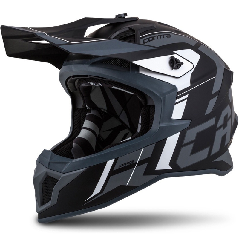 Casco de motocross Cassida Cross Pro II Contra negro-gris-blanco