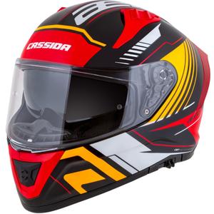 Casco de moto integral Cassida Aero Drome perla negro-naranja-rojo-blanco