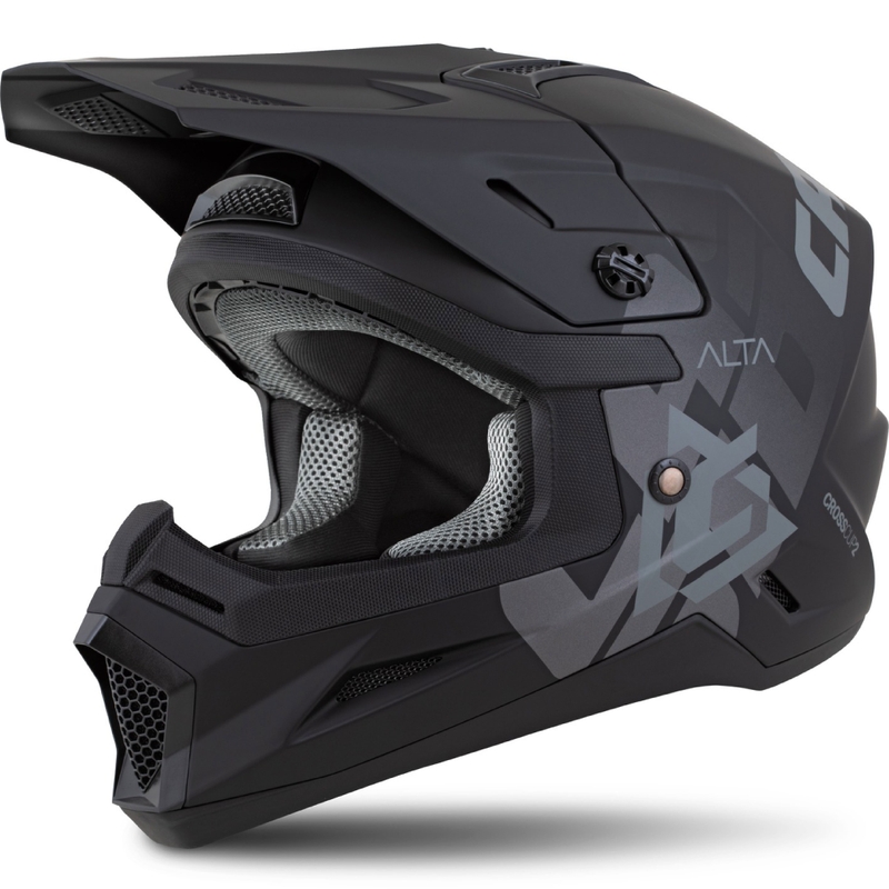 Casco de motocross infantil Cassida Cross Cup 2 Alta negro mate-gris