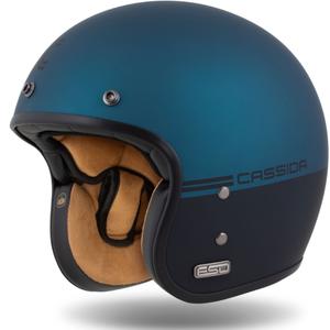 Casco abierto Cassida Eso Super Hooligan negro mate-azul metalizado