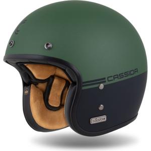 Casco abierto Cassida Eso Super Hooligan negro mate-verde metalizado