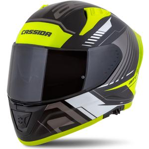 Casco integral de moto Cassida Aero Drome negro-fluo-amarillo-blanco-gris
