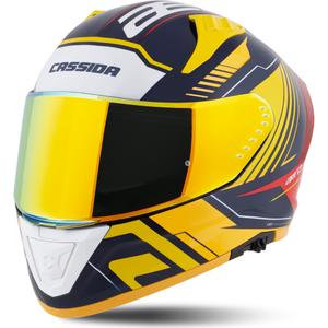 Casco integral de moto Cassida Aero Drome azul-fluo-amarillo-naranja-rojo-azul claro-blanco
