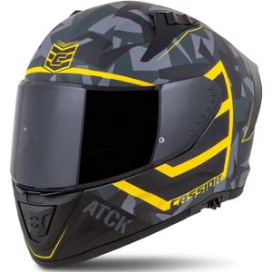 Casco integral de moto Cassida Aero camo gris-negro-amarillo fluo