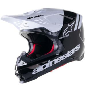 Casco de motocross Alpinestars Supertech S-M8 Radium 2 blanco y negro