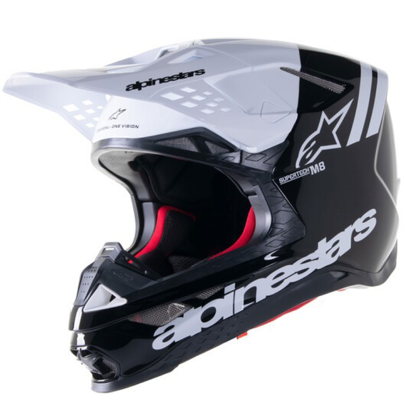 Casco de motocross Alpinestars Supertech S-M8 Radium 2 blanco y negro