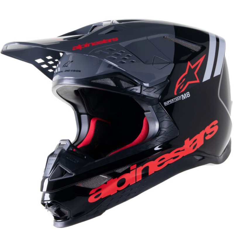 Casco de motocross Alpinestars Supertech S-M8 Radium 2 negro-gris-rojo