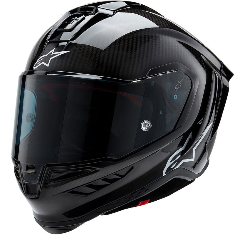 Casco integral de moto Alpinestars Supertech R-10 Solid negro carbono