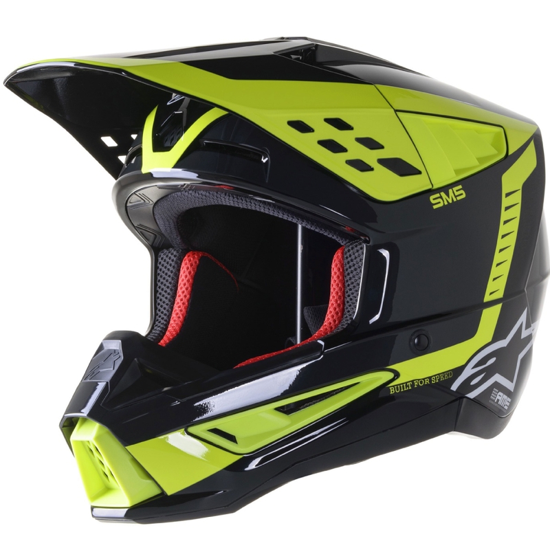 Casco de motocross Alpinestars S-M5 Beam negro-antracita-amarillo fluo brillante
