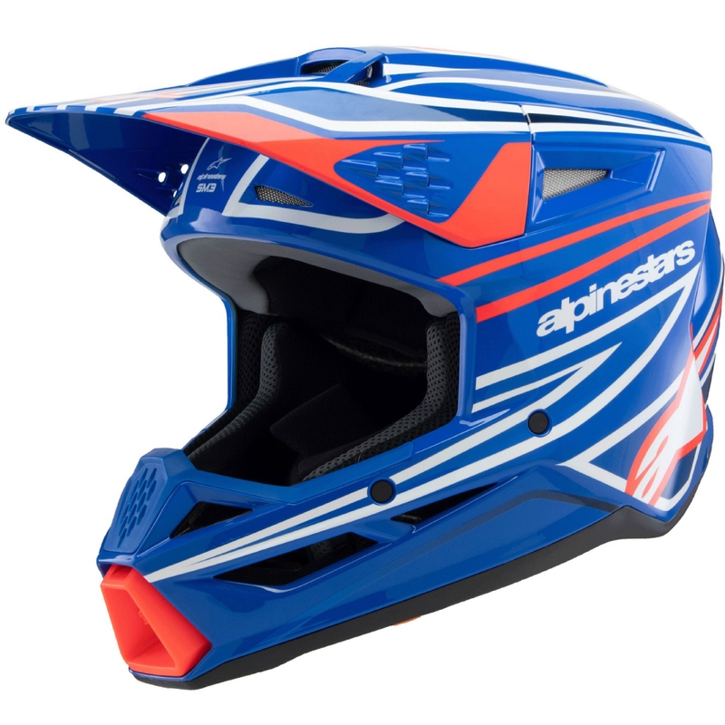 Casco de motocross infantil Alpinestars S-M3 WURX azul-rojo-blanco-negro