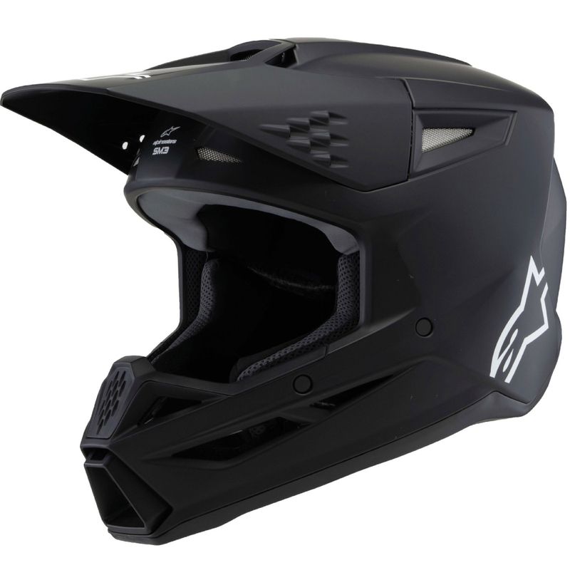 Casco de motocross infantil Alpinestars S-M3 Solid negro mate