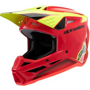 Casco de motocross infantil Alpinestars S-M3 FRAY rojo-amarillo flúo-negro 2025