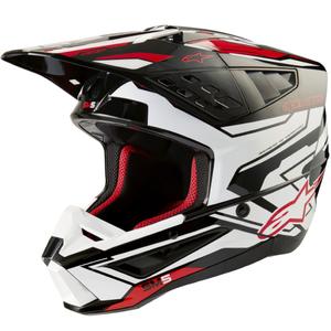 Casco de Motocross Alpinestars S-M5 Action 2 Negro-Blanco-Rojo Flúo