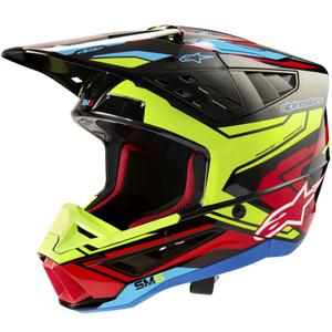 Casco de motocross Alpinestars S-M5 Action 2 amarillo fluo-rojo fluo