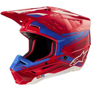 Casco de motocross Alpinestars S-M5 Action 2 rojo-azul fluo